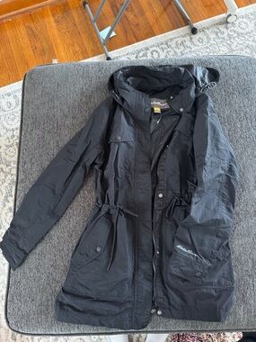 Eddie Bauer Black Hooded Utility Anorak Jacket